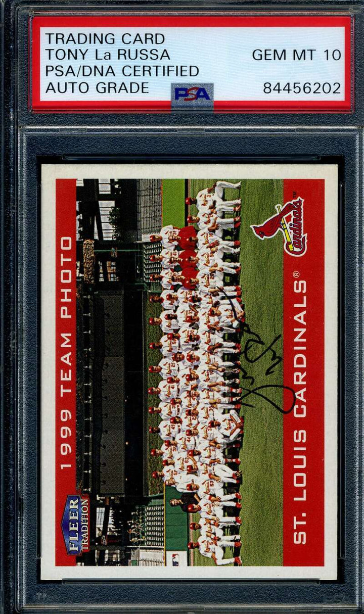 Tony Larussa Gem Mint 10 PSA DNA Signed 2000 Fleer Autograph