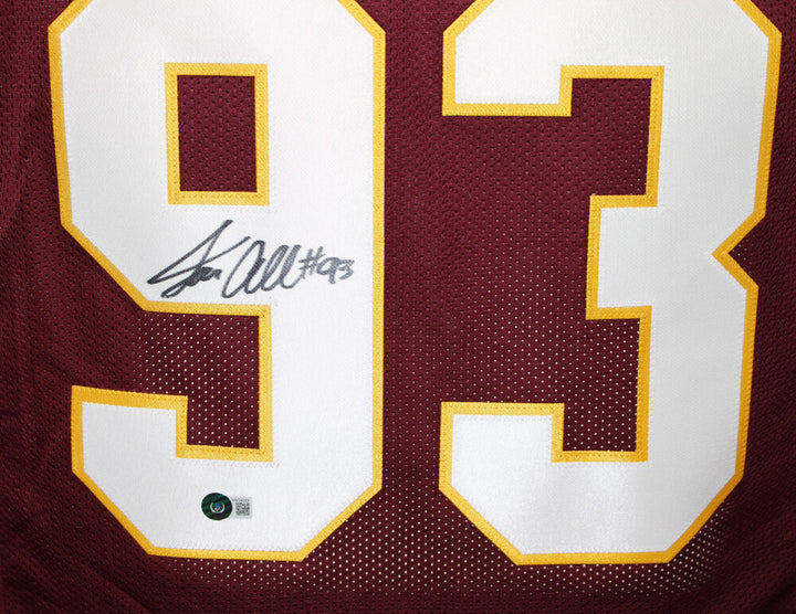 Jonathan Allen Autographed/Signed Pro Style Burgundy XL Jersey Beckett 37714