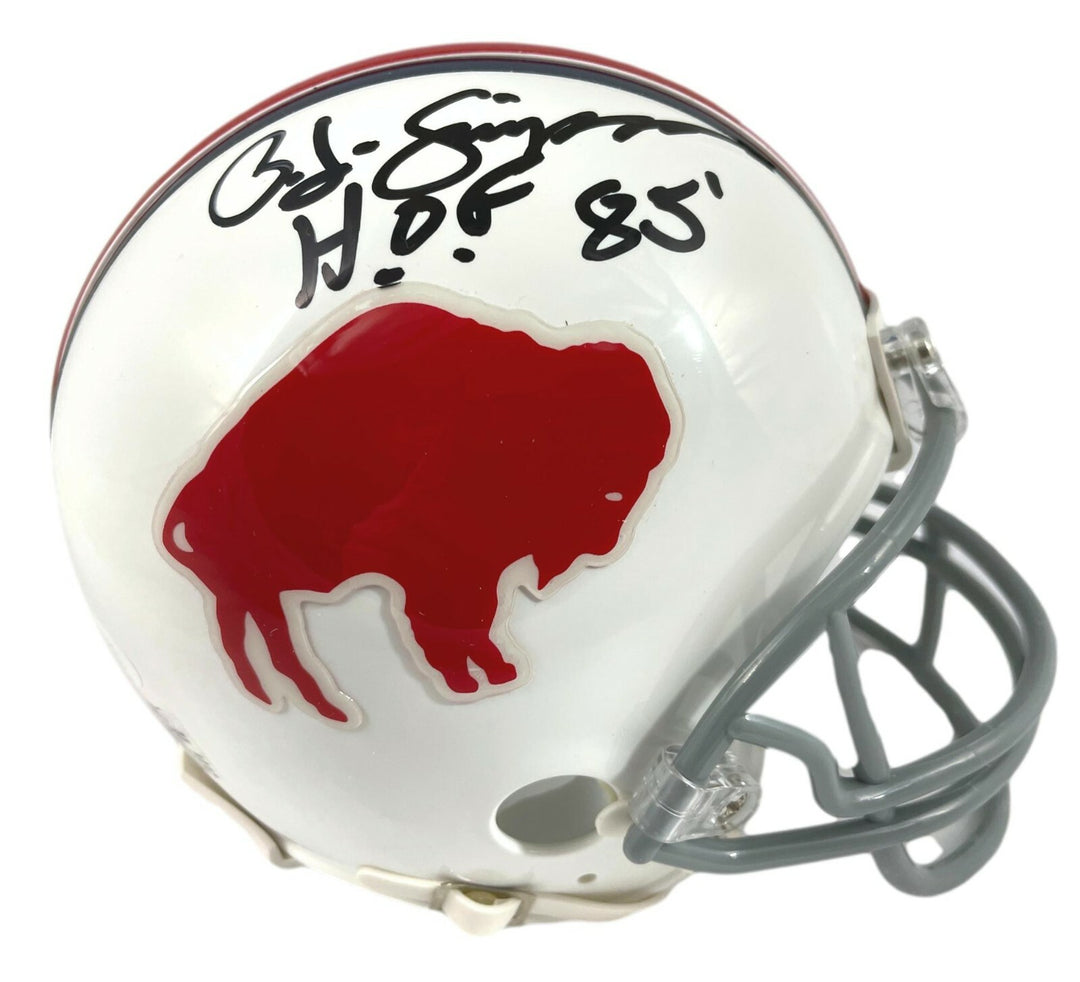 OJ Simpson Signed Inscribed HOF 85 Buffalo Bills Mini Helmet JSA COA OJ Orenthal