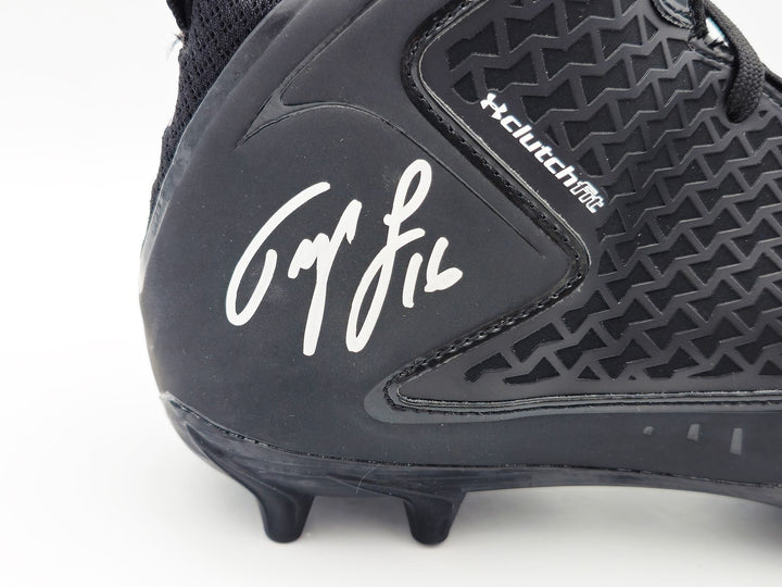Tyler Lockett Auto Black Under Armour Team Fierce MC Cleats Seahawks Size 10