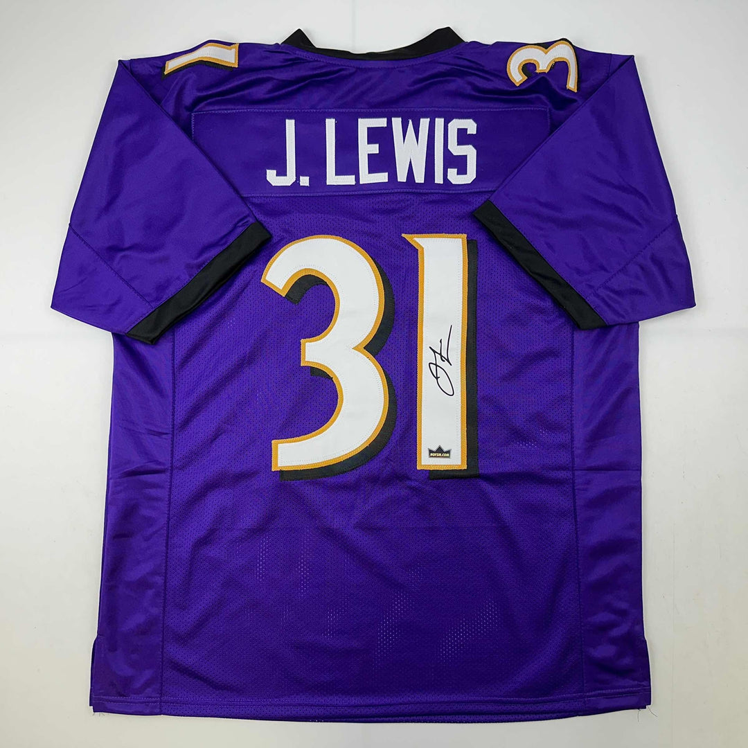 Facsimile Autographed Jamal Lewis Baltimore Purple Reprint Jersey Size Men's XL