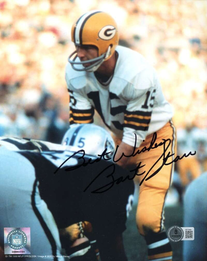 Bart Starr Beckett BAS Signed 8x10 Photograph Packers Autograph