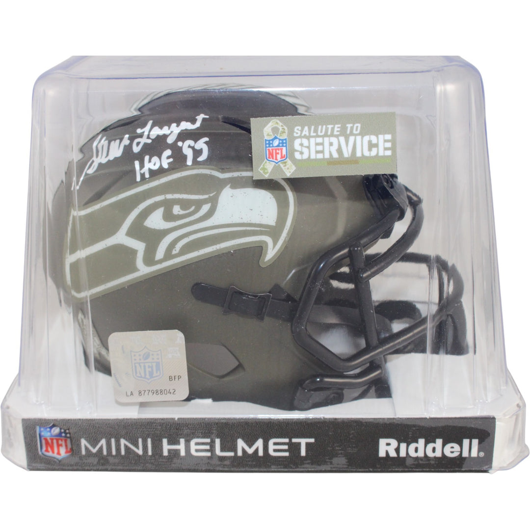 Steve Largent Autographed Seattle Seahawks 2022 STS Mini Helmet Beckett 53641