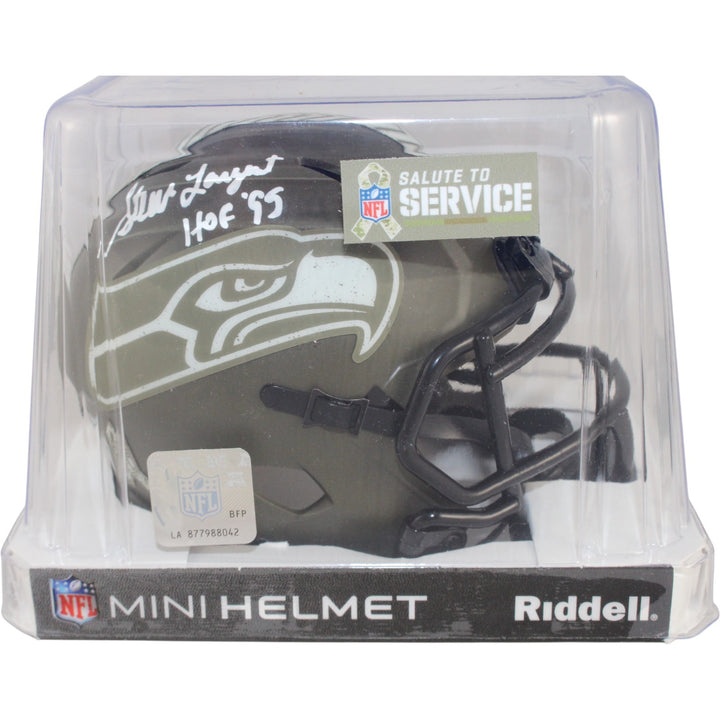 Steve Largent Autographed Seattle Seahawks 2022 STS Mini Helmet Beckett 53641
