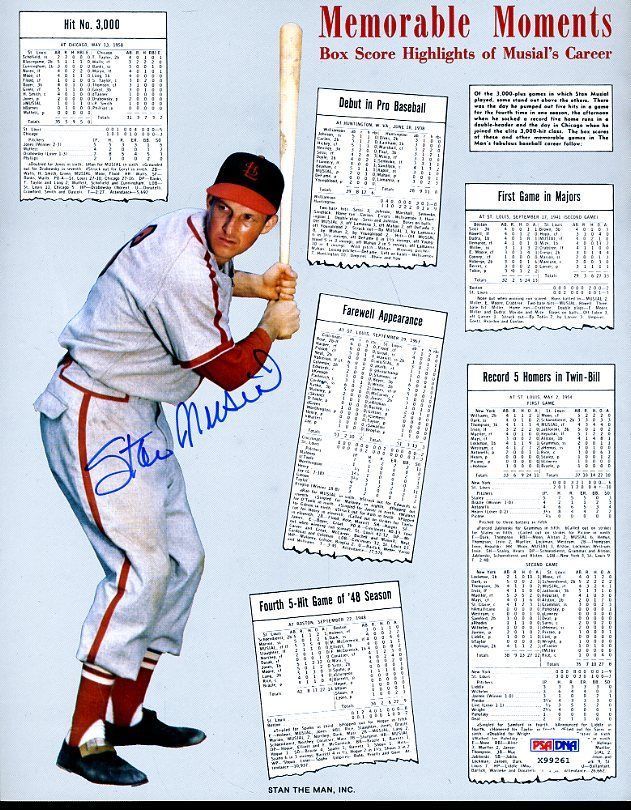 Stan Musial Psa/dna Signed 8x10 Photo Authenticated Autograph St Louis