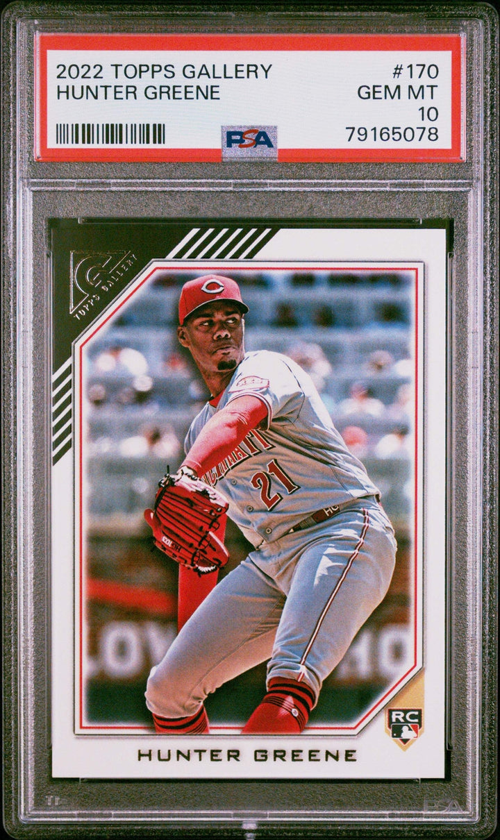 Graded 2022 Topps Gallery Hunter Greene #170 Rookie RC Baseball Card PSA 10