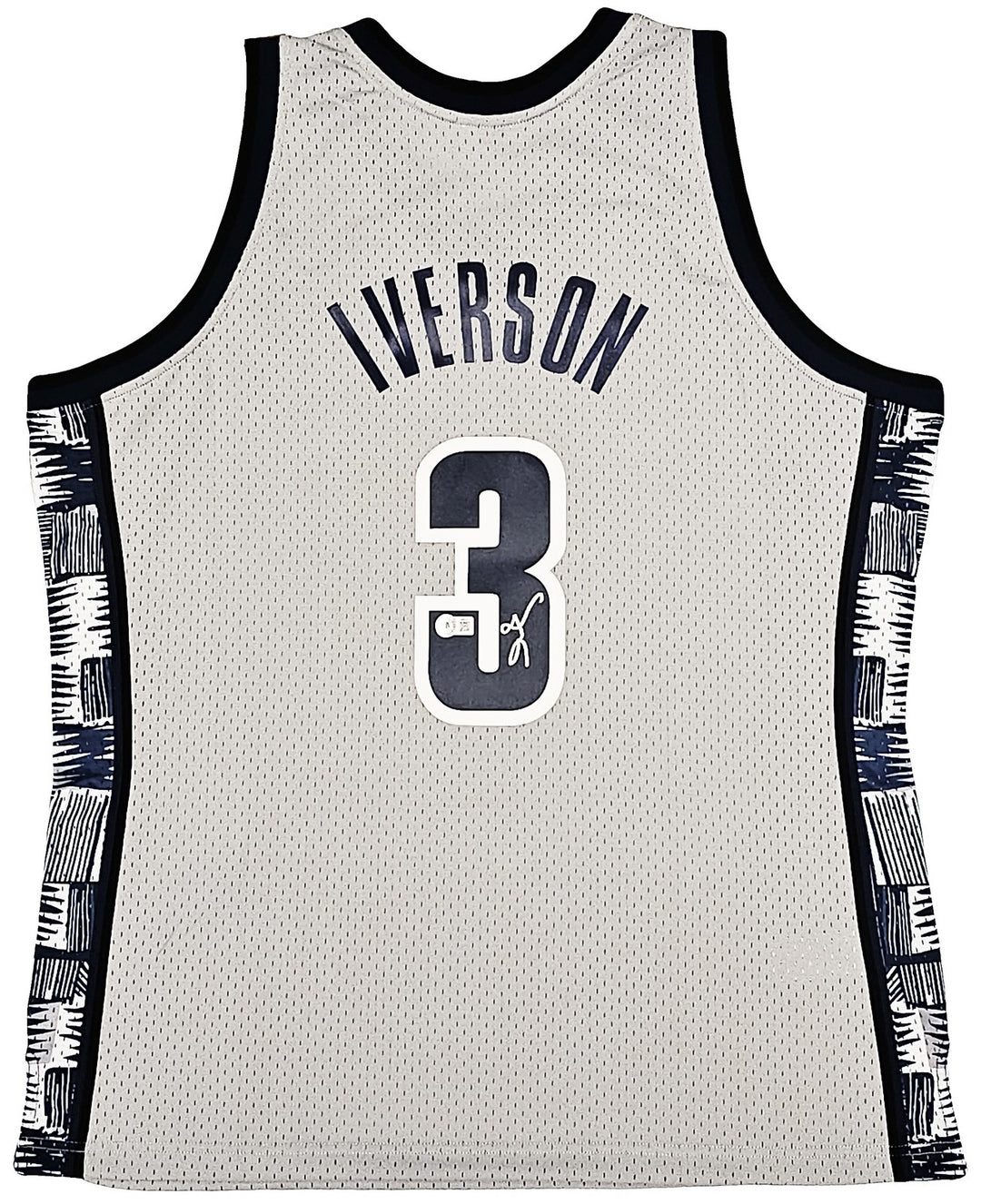 Georgetown Hoyas Allen Iverson Auto Grey Mitchell Ness 95 College Jersey XL BAS