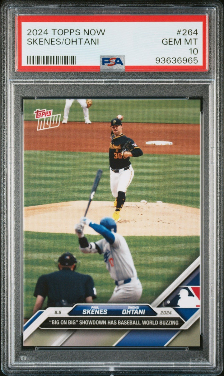 Graded 2024 Topps Now Paul Skenes/Shohei Ohtani #264 Card PSA 10 Gem