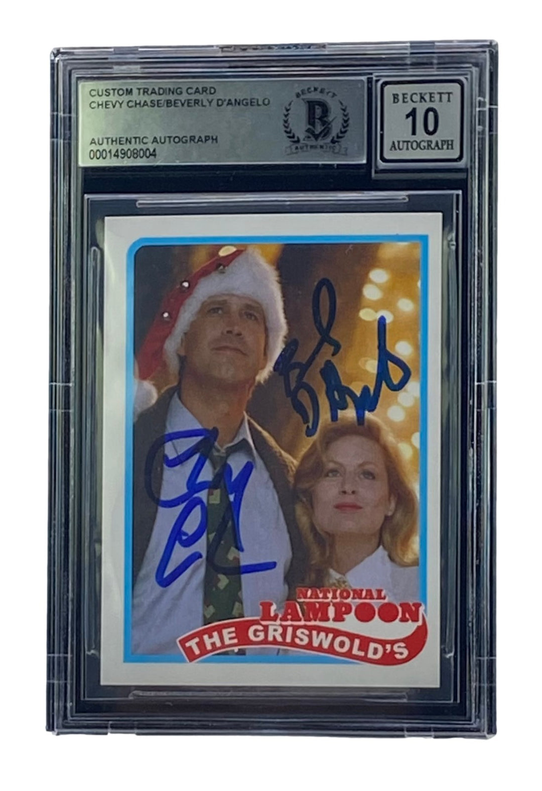 Chase & D'Angelo Signed National Lampoons Christmas Vacation Card BAS Grade 10