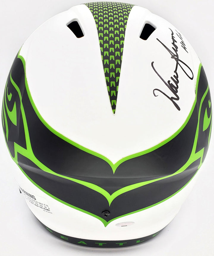 Warren Moon Auto Seahawks Lunar Eclipse White Full Size Rep Speed Helmet HOF 06