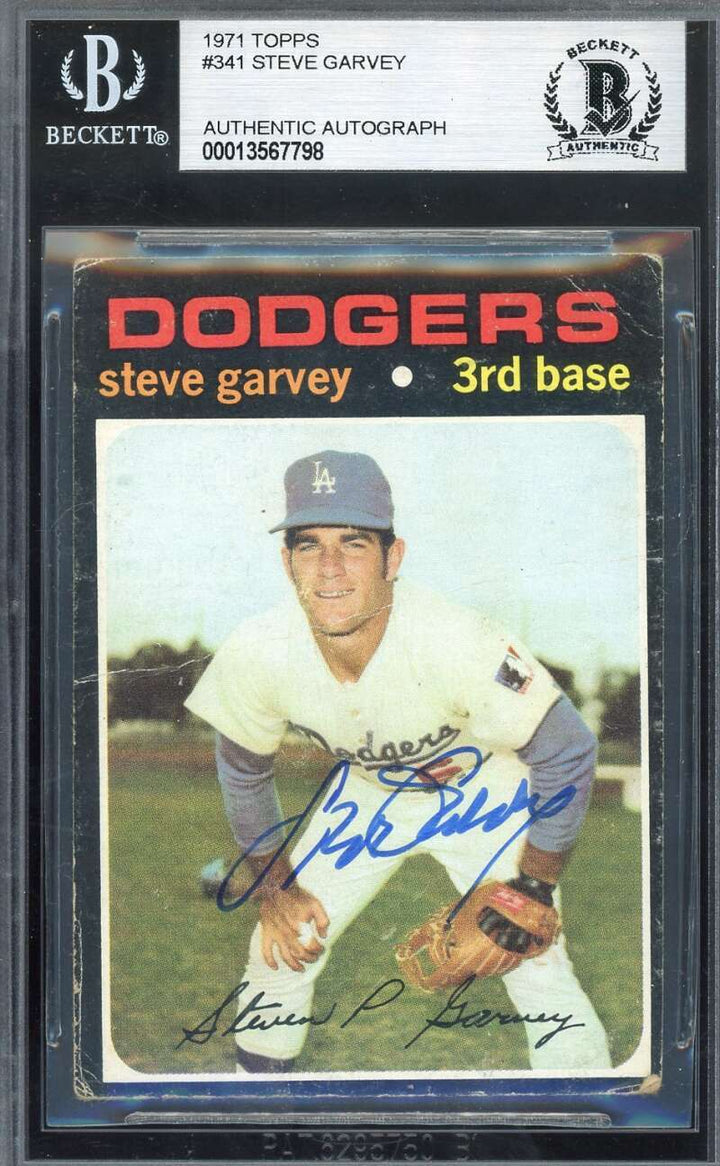 Steve Garvey Beckett BAS Signed 1971 Topps Rookie Autograph