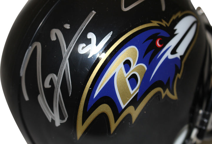 Ray Lewis & Ed Reed Signed Baltimore Ravens VSR4 Mini Helmet Beckett 38887