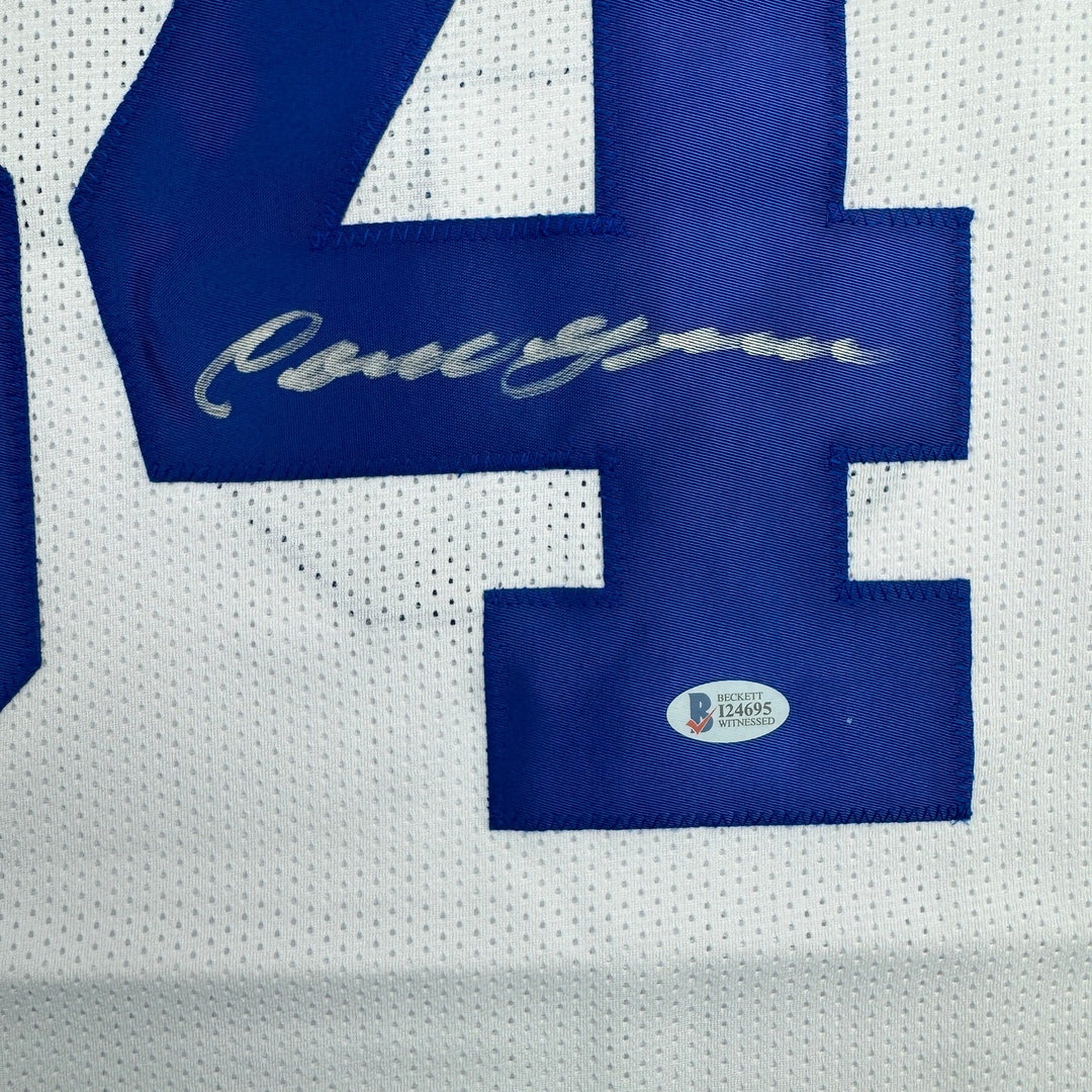 Autographed/Signed Cornell Green Dallas White Football Jersey Beckett BAS COA