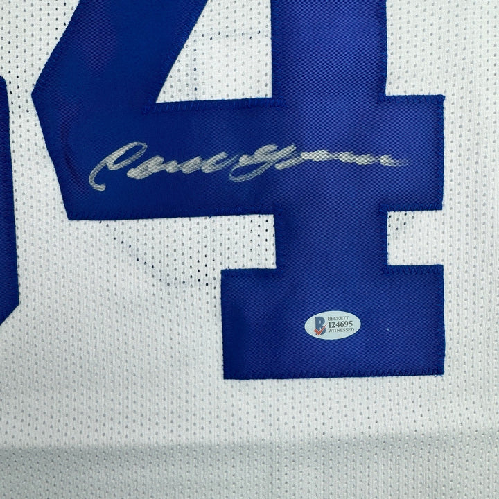Autographed/Signed Cornell Green Dallas White Football Jersey Beckett BAS COA