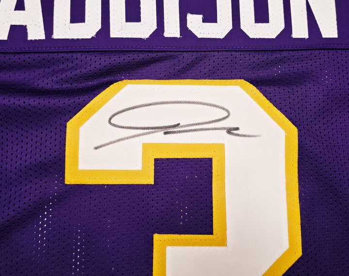 Minnesota Vikings Jordan Addison Signed Purple Jersey JSA Witness