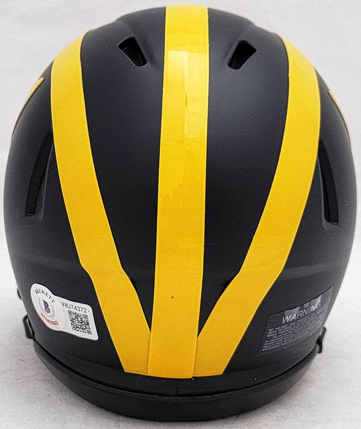 David Ojabo Signed Michigan Wolverines Blue Speed Mini Helmet Beckett