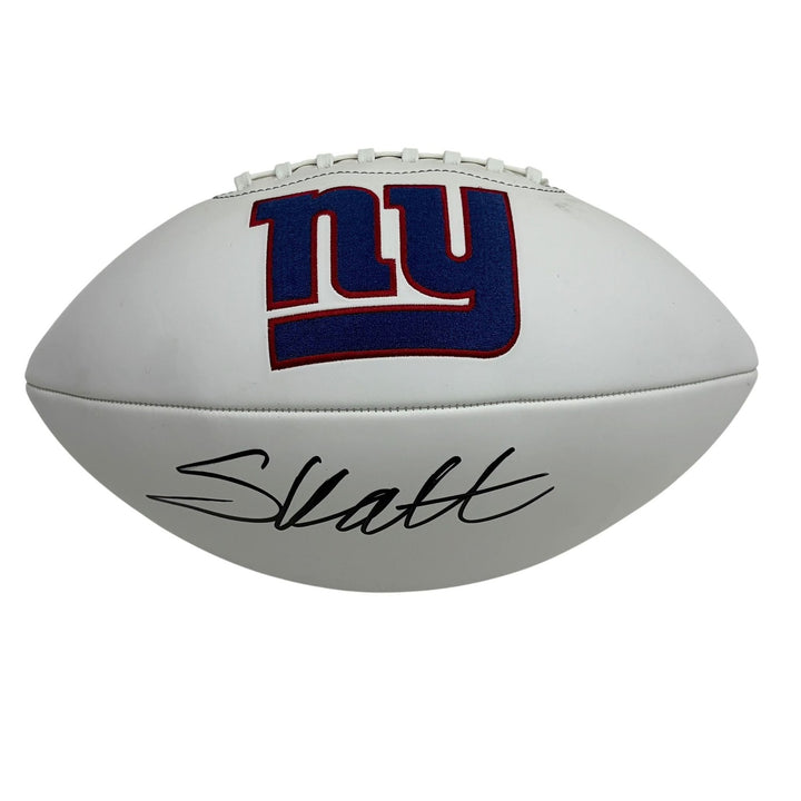 Autographed/Signed Cam Skattebo NY Giants FS Logo Football Beckett BAS COA