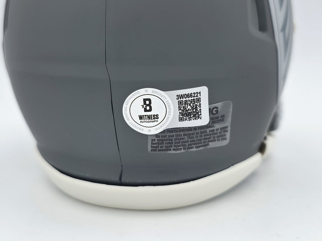 Michael Vick Signed Atlanta Falcons Slate Gray Speed Mini Helmet Beckett Witness