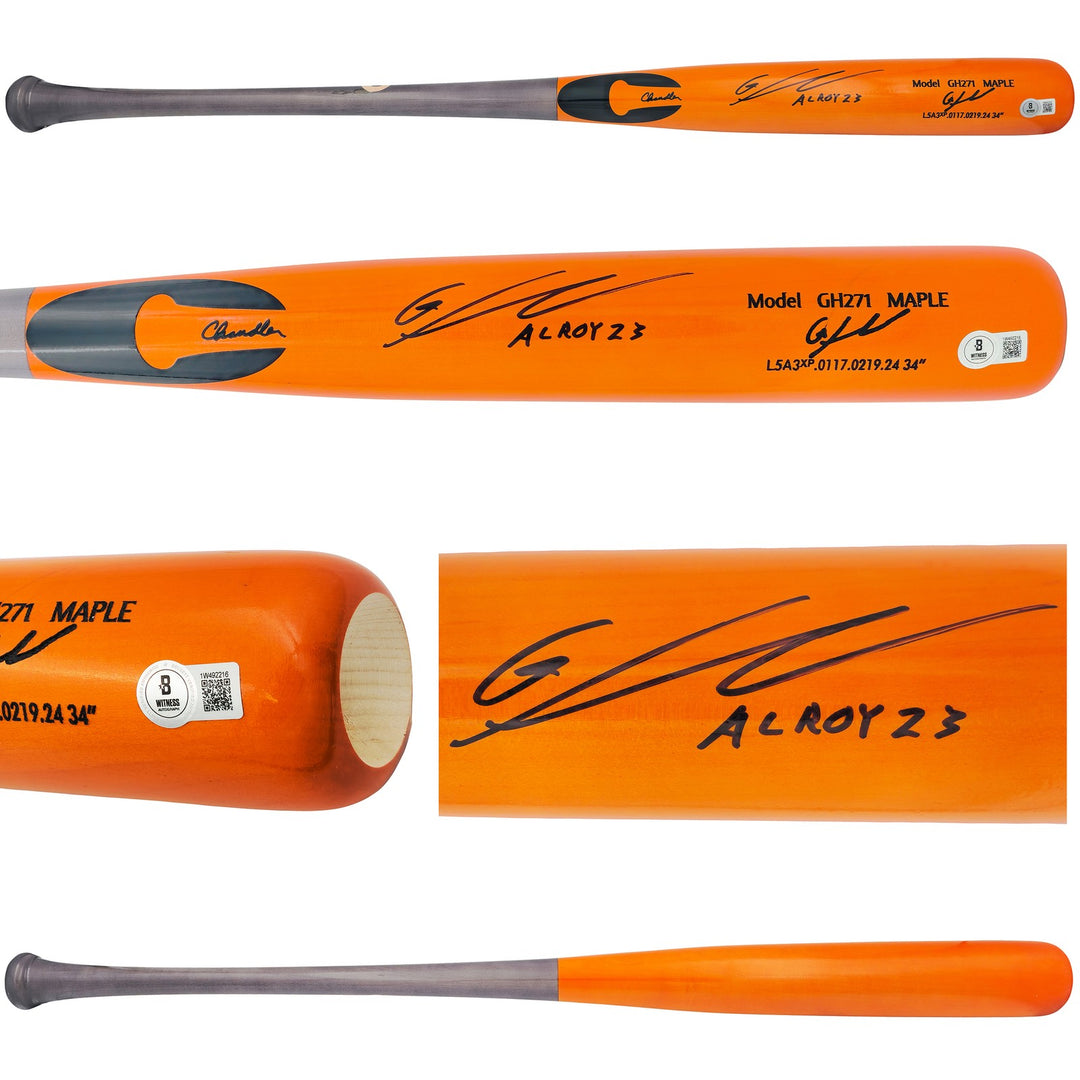 Gunnar Henderson Auto Orange Chandler Player Model Bat Orioles AL ROY 23 Beckett