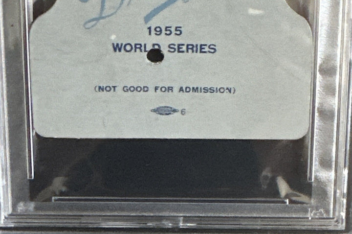 1955 WORLD SERIES Clubhouse TICKET Brooklyn DODGERS Jackie Robinson Psa 7 Pop 1