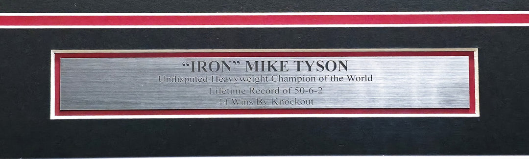 Mike Tyson Signed Framed Black Boxing Trunks Beckett BAS Witness