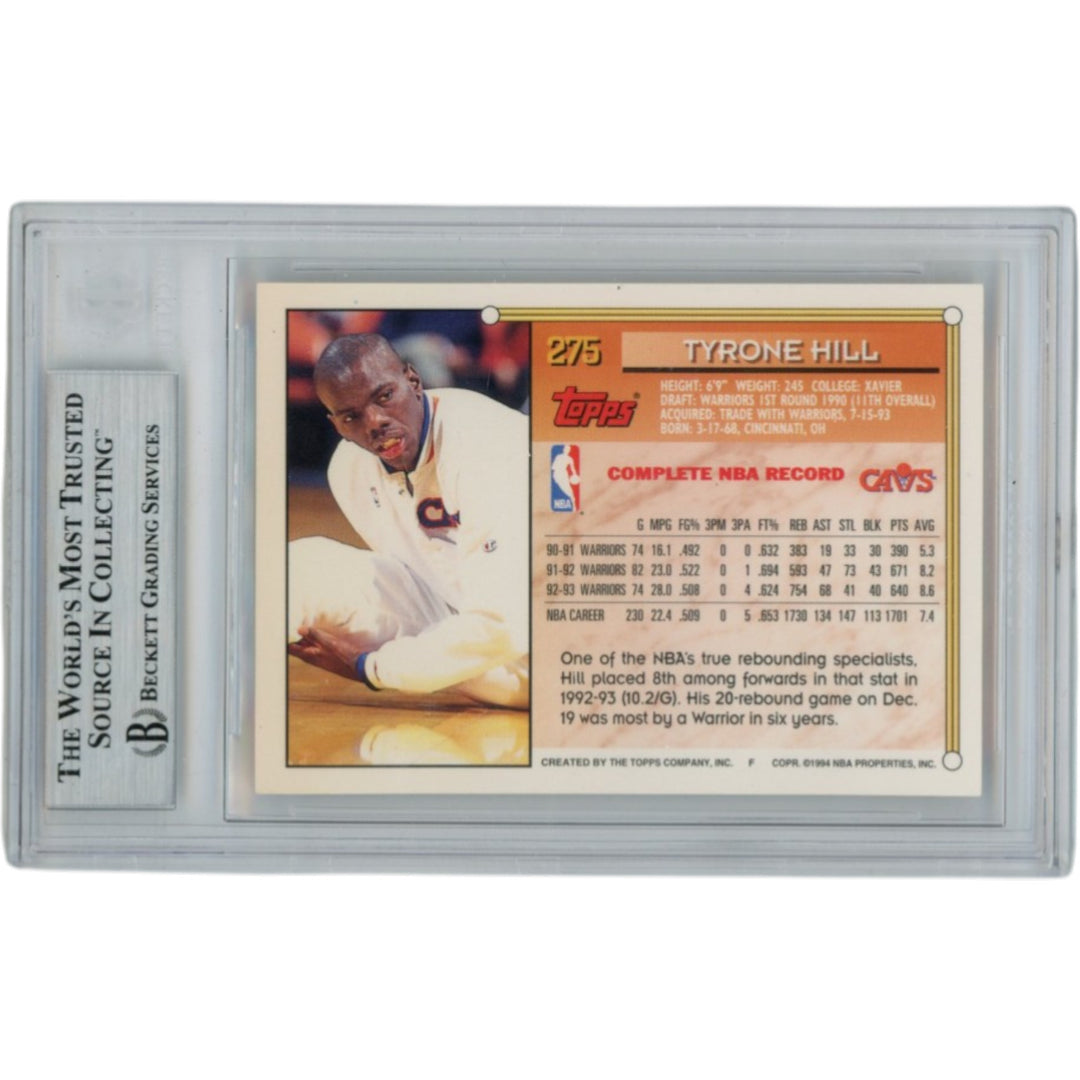 Brian Williams Autographed 1993-94 Topps #275 Slabbed Trading Card Beckett 52717