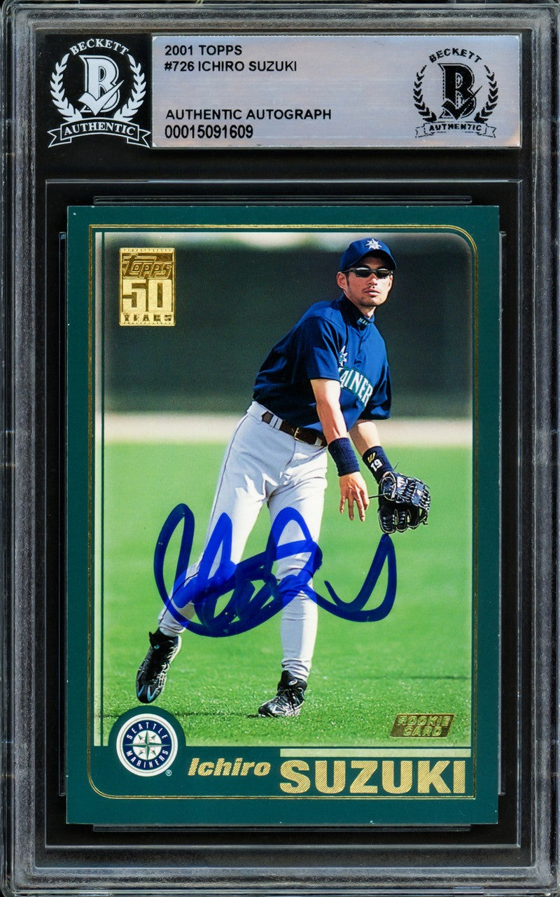 Ichiro Suzuki Autographed Signed 2001 Topps RC 726 Seattle Mariners Beckett