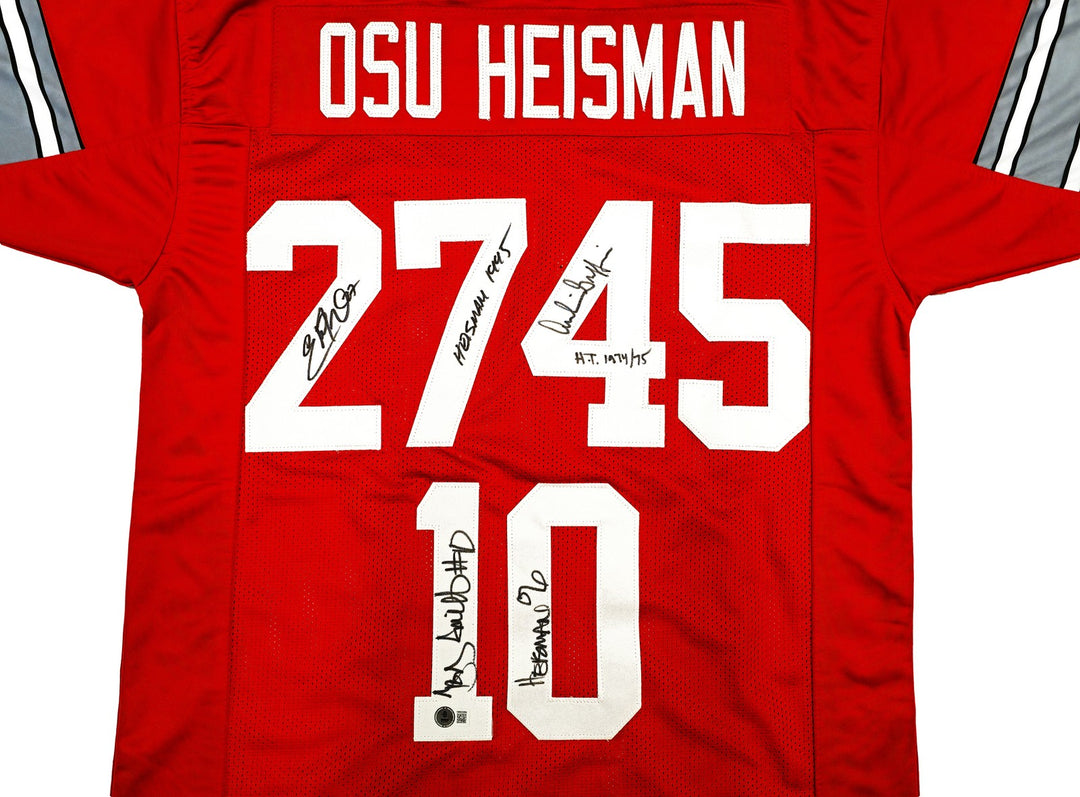 Ohio State Buckeyes Archie Griffin Eddie George Troy Smith Auto Jersey Heisman