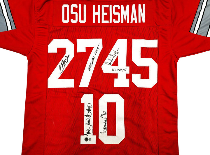 Ohio State Buckeyes Archie Griffin Eddie George Troy Smith Auto Jersey Heisman