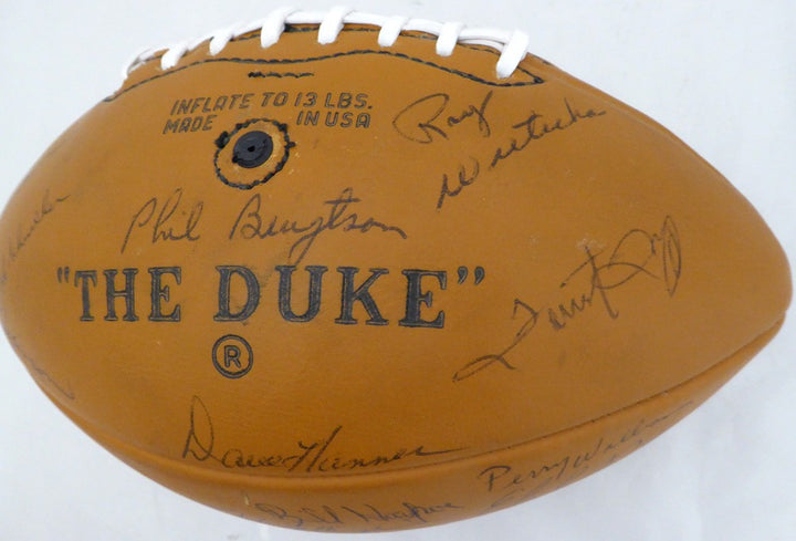 1969 Green Bay Packers Team Auto Football 50 Total Sigs Bart Starr PSA/DNA
