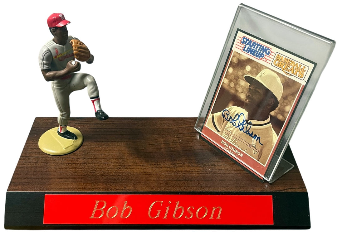 Bob Gibson signed 1989 Kenner Starting Lineup Greats Card/Figure/Display- COA