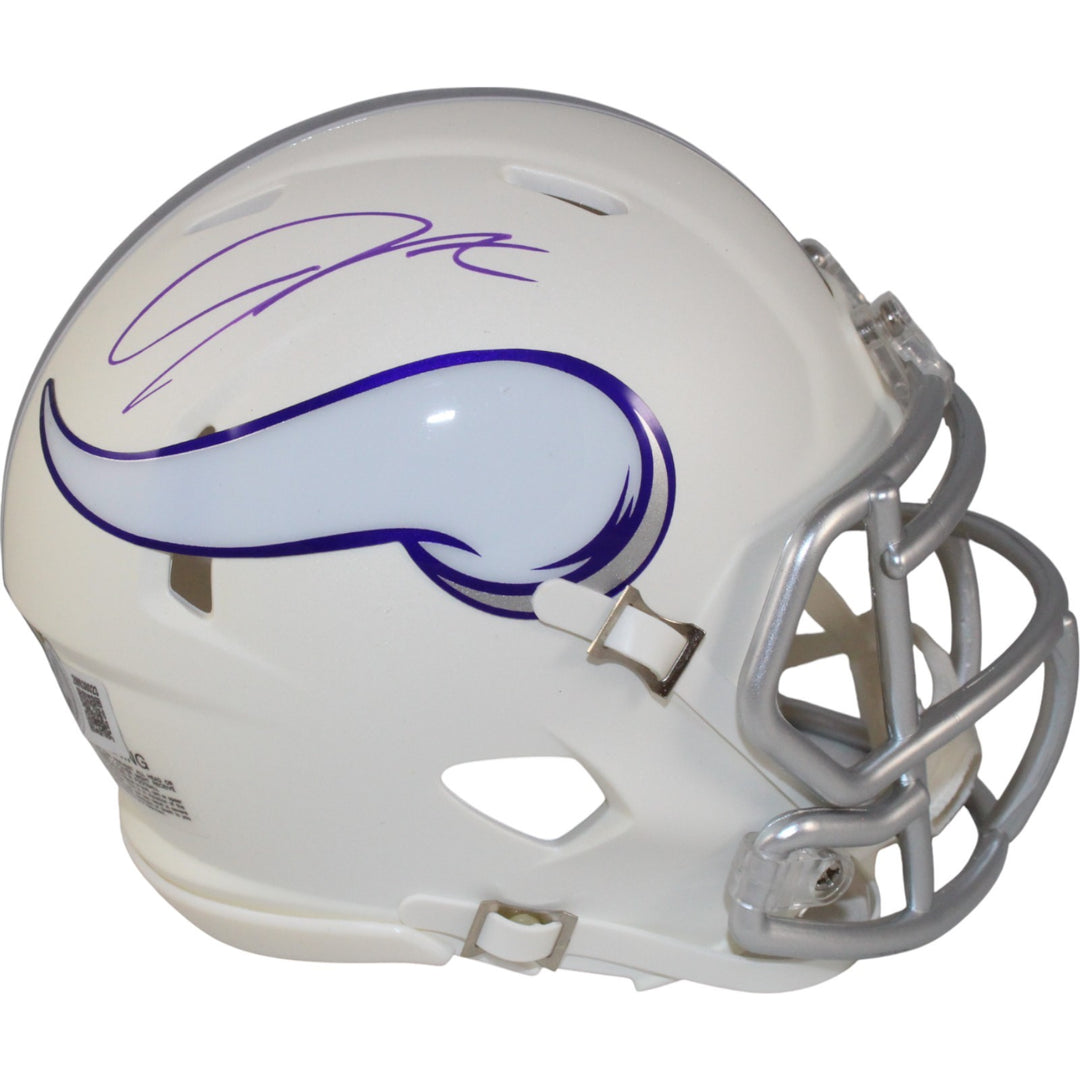 Jordan Addison Autographed Minnesota Vikings Mini Helmet 24 Alt Beckett 50968