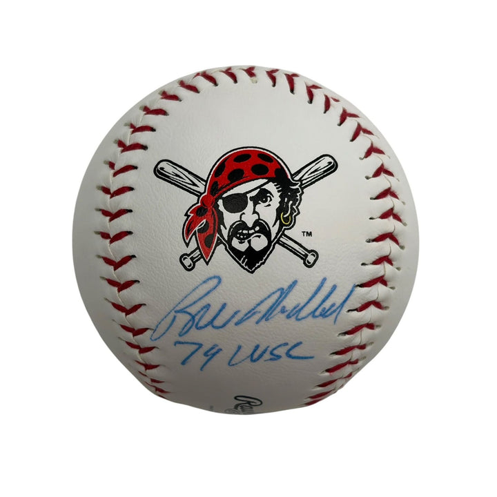 Autographed/Signed Bill Madlock Pirates Logo Rawlings ROML Baseball JSA COA