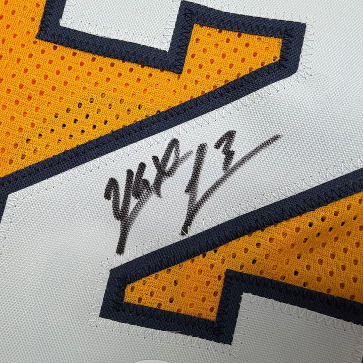 Autographed/Signed Yaxel Lendeborg Michigan Yellow College Jersey JSA COA