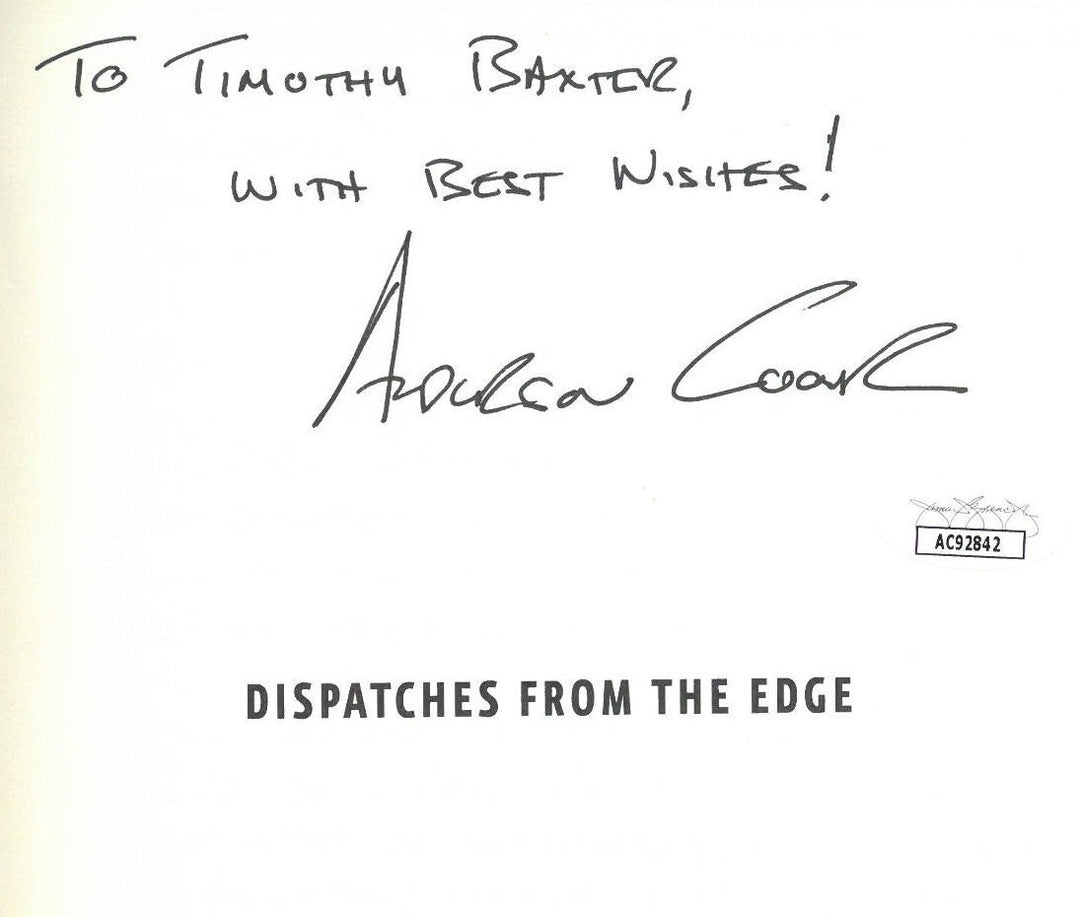Anderson Cooper signed 2006 Dispatches from the Edge Hardcover Book To Tim - JSA