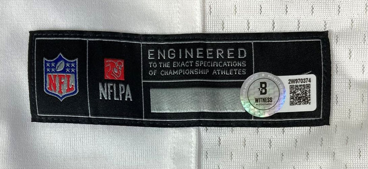 Travis Hunter Signed Jacksonville Jaguars White Nike Game Replica Jersey BAS