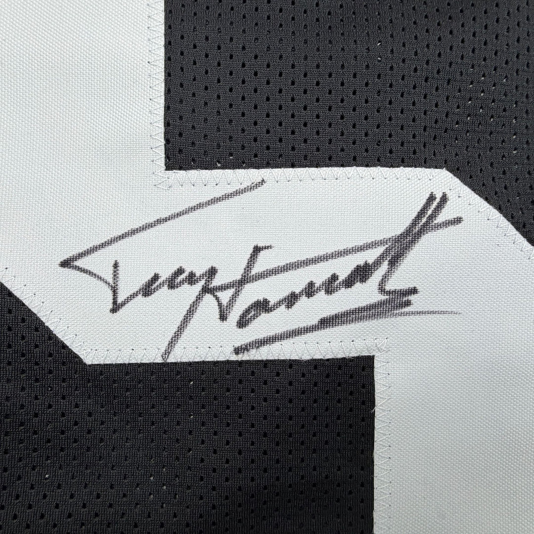 Autographed/Signed Terry Hanratty Pittsburgh Black Jersey Beckett BAS COA