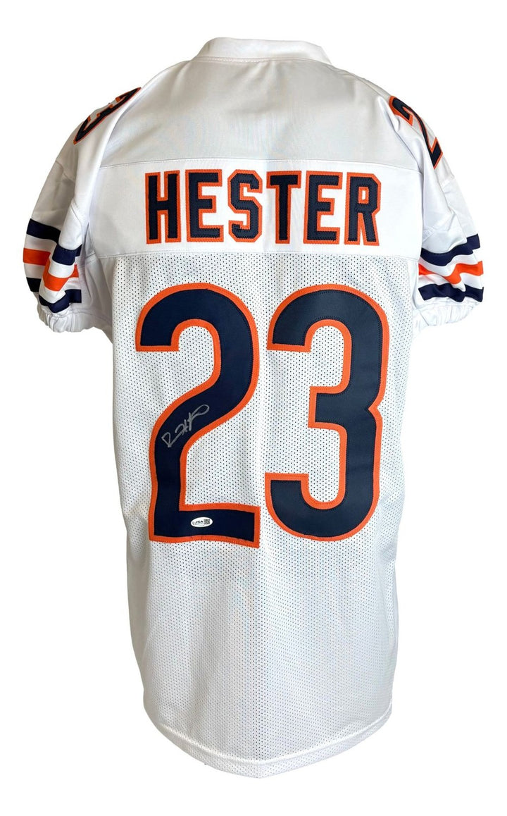 Devin Hester Chicago Signed White Pro-Cut Football Jersey JSA QR Hologram