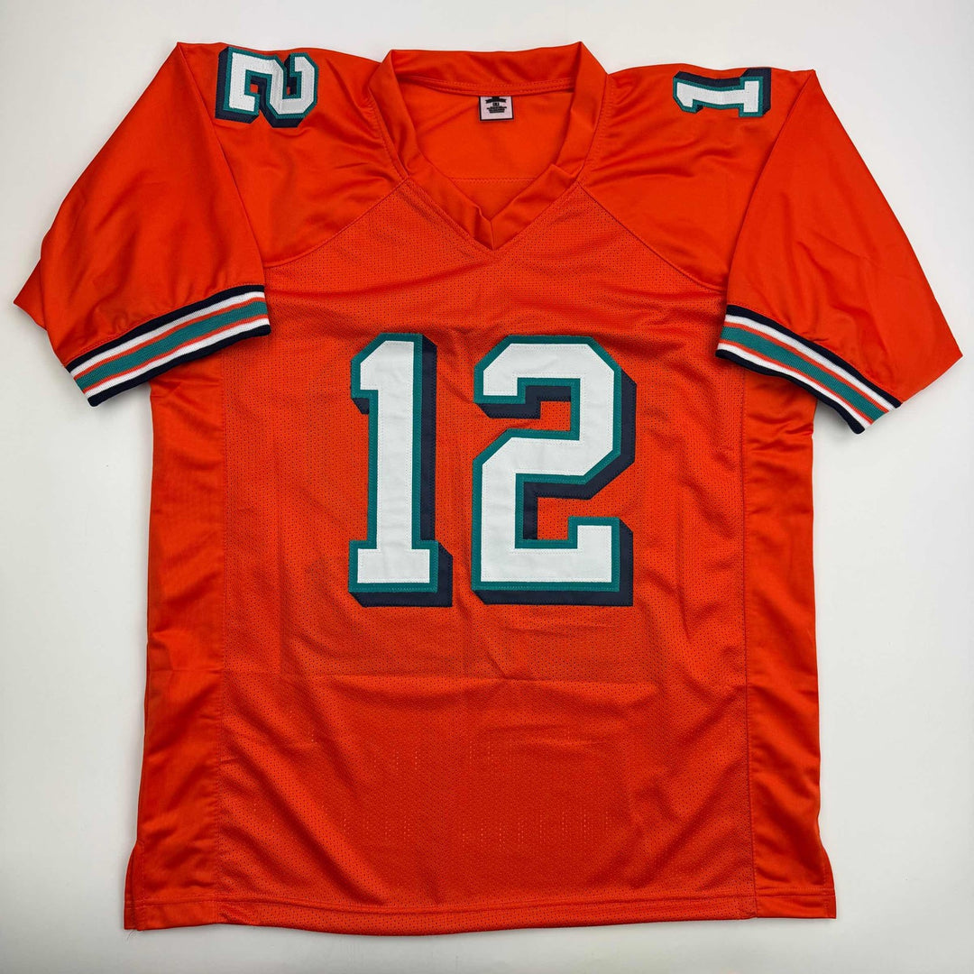 Autographed/Signed BOB GRIESE Miami Orange Football Jersey JSA COA Auto