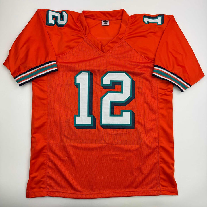 Autographed/Signed BOB GRIESE Miami Orange Football Jersey JSA COA Auto