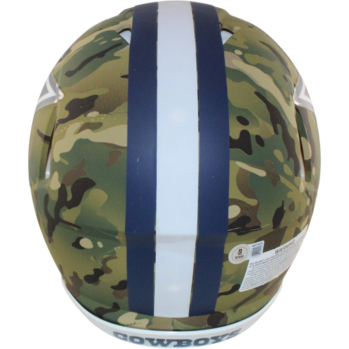 Dak Prescott Autographed Dallas Cowboys Authentic Camo Helmet BAS 32775