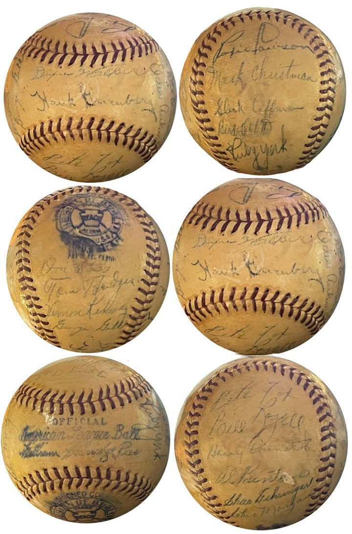 1938 Tigers Team Signed Reach OAL Baseball 24 Sigs Bing Miller/Gehringer/FOX COA