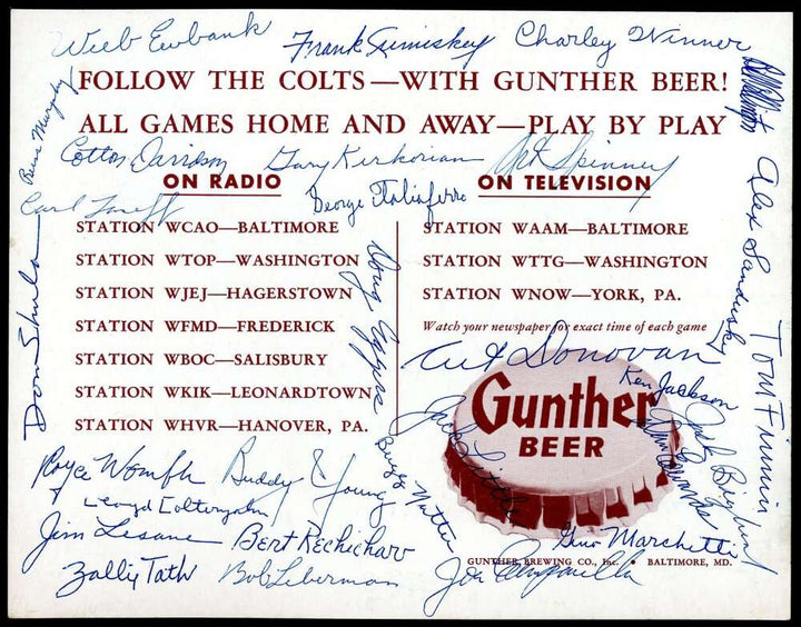 Shula Donovan Marchetti Ewbank JSA Loa Signed by 29 1954 Baltimore Colts Team Ph