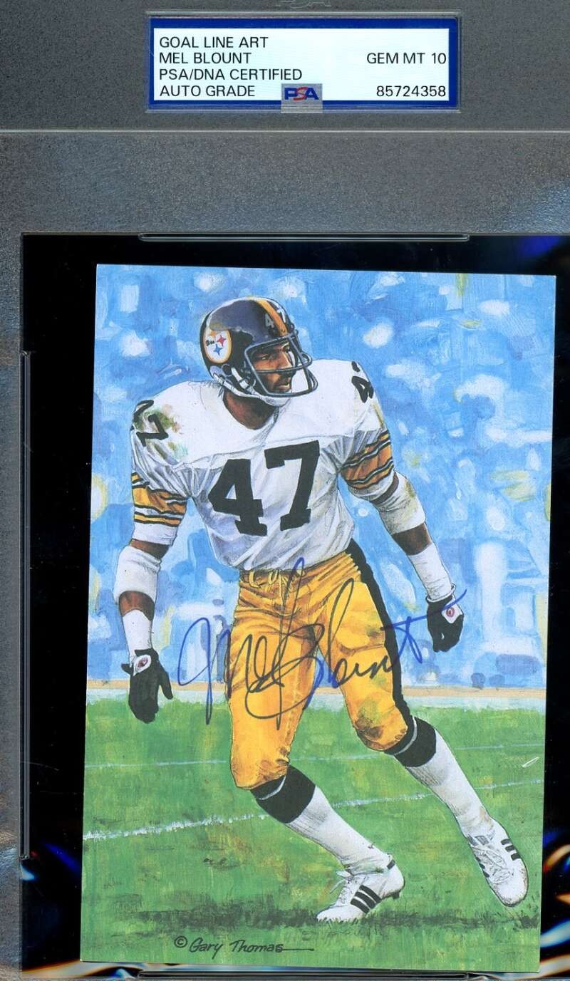 Mel Blount Gem Mint 10 PSA DNA Signed Goal Line Art Card GLAC Autographed