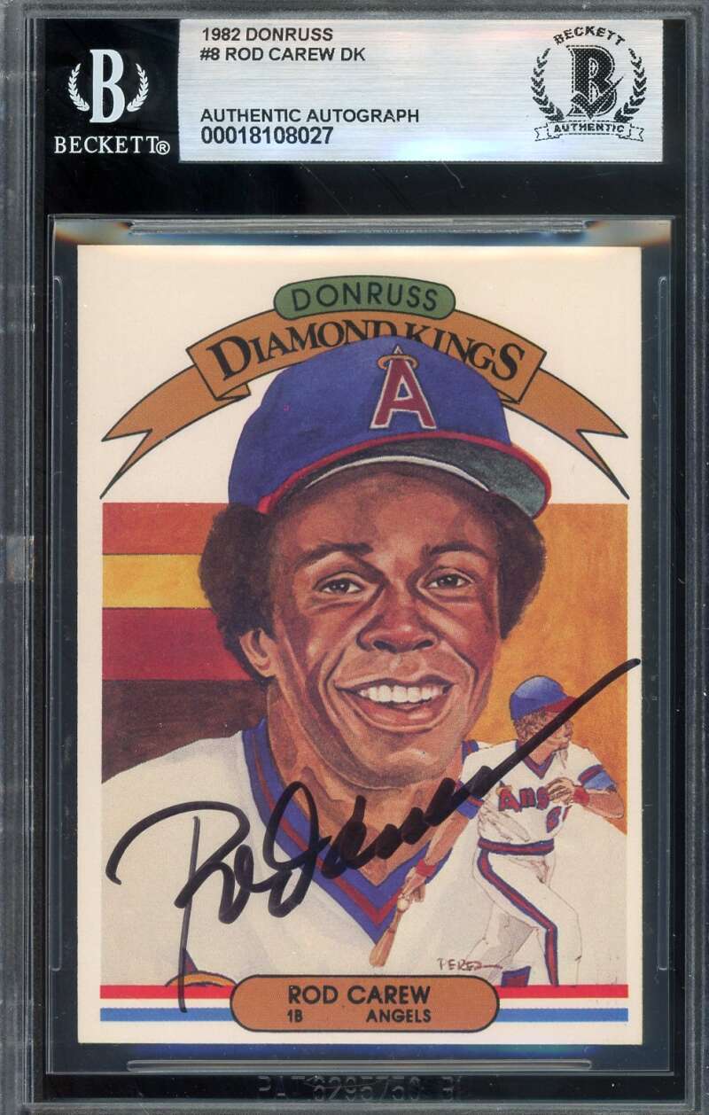 Rod Carew Beckett BAS Signed 1982 Donruss Diamond Kings Autograph