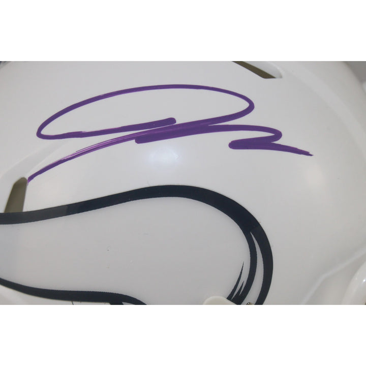 Jordan Addison Autographed Minnesota Vikings 24 STS Mini Helmet Beckett 53881