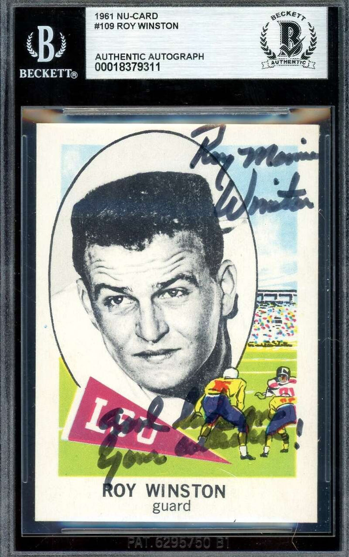 Roy Winston Beckett BAS Signed 1961 Nu-Card Rookie Autograph