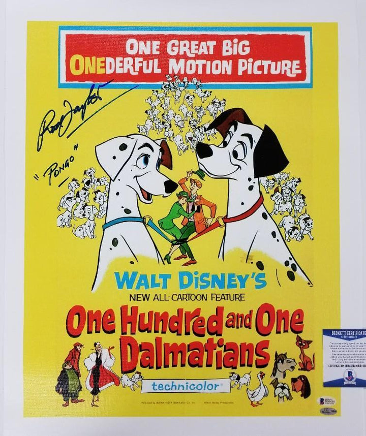 ROD TAYLOR Signed 16x20 Canvas #4 Voice of PONGO 101 Dalmatians BECKETT BAS COA