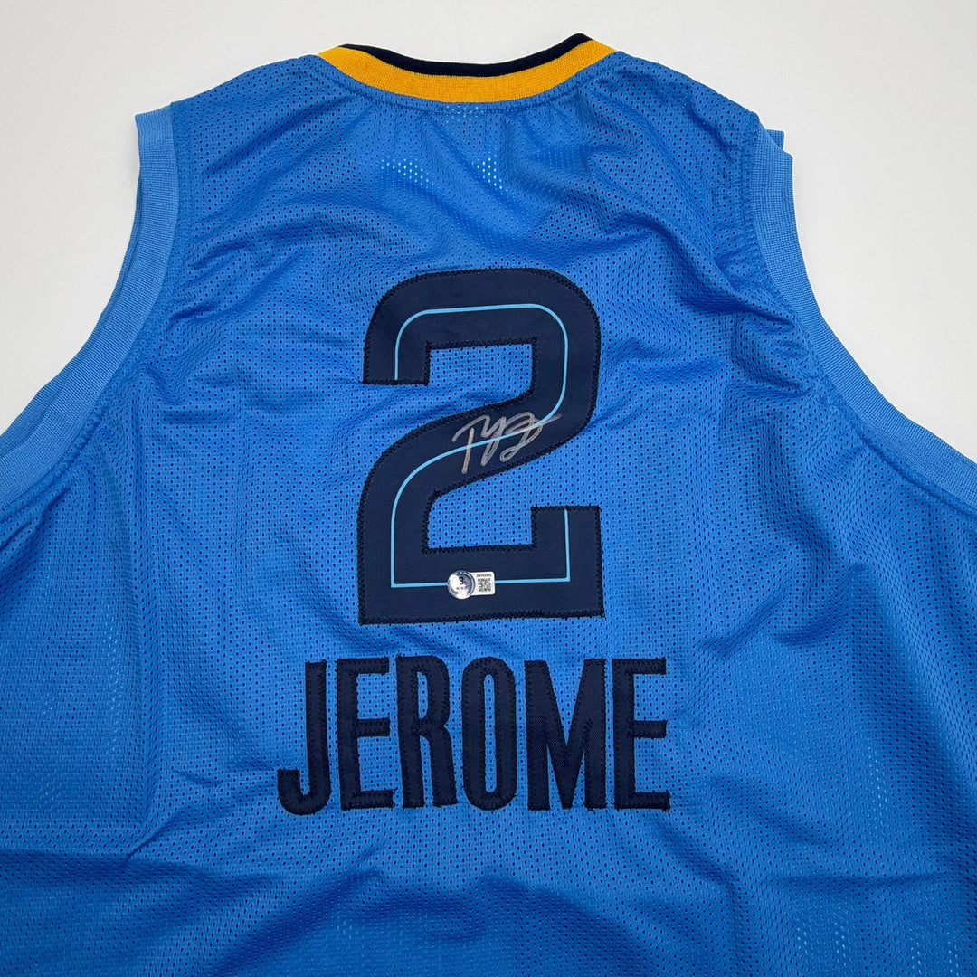 Autographed/Signed Ty Jerome Memphis Light Blue Basketball Jersey Beckett COA