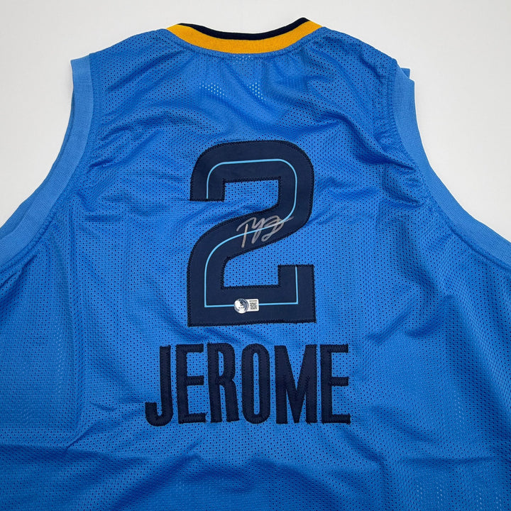 Autographed/Signed Ty Jerome Memphis Light Blue Basketball Jersey Beckett COA